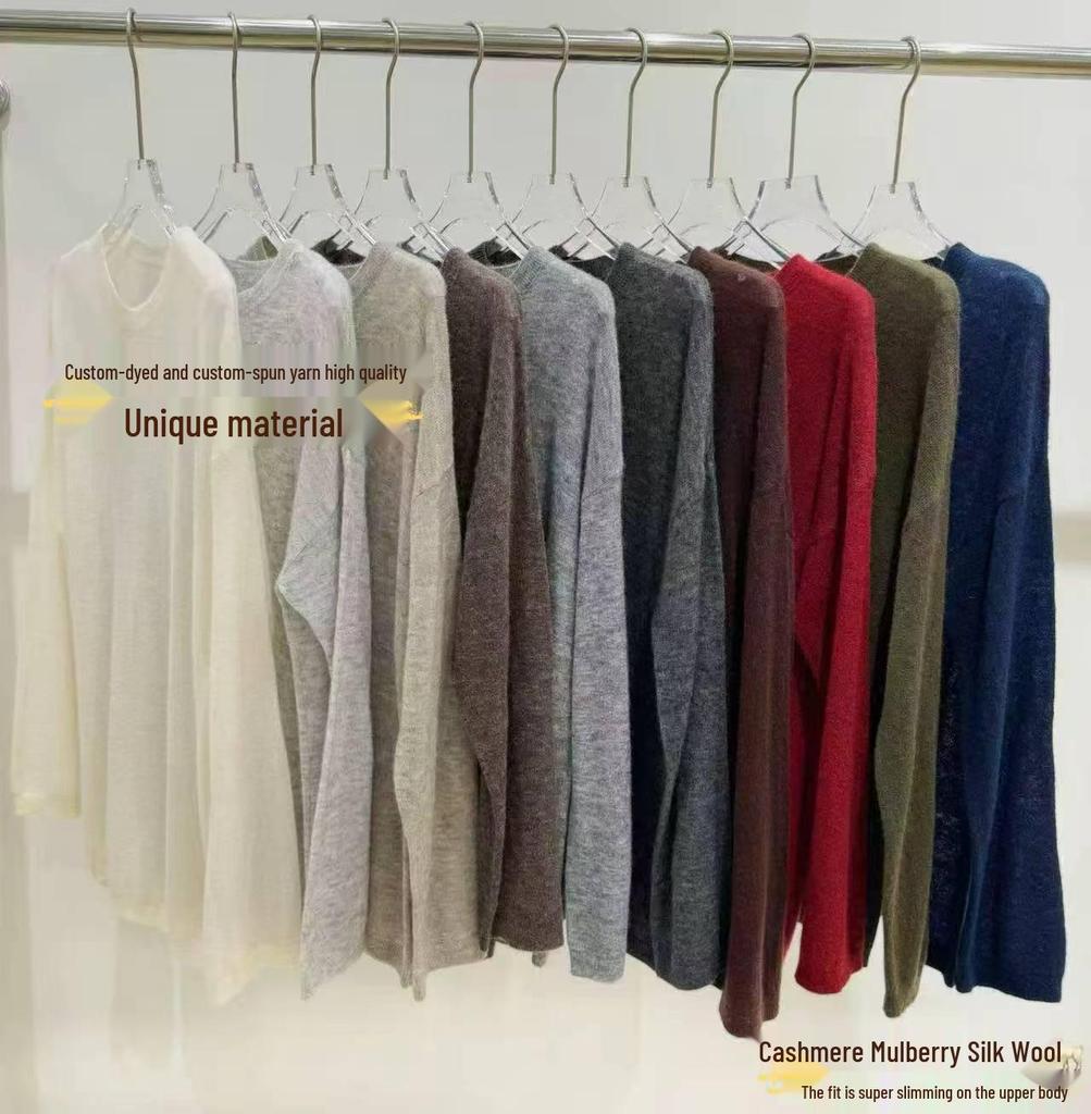 ROW Minimalist Cashmere Soft Knitted Sweater - 2025 Autumn/Winter Women's Versatile Base Layer