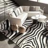 Nordic Antiskid Plush Carpets for Living Room Luxury Zebra Pattern Bedroom Decor Carpet Home Mats Big Size Foldable Office Rug