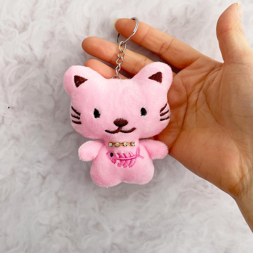 Cute Cat Plush Toy Keyring With Pp Cotton Filling For Gift And Collection
