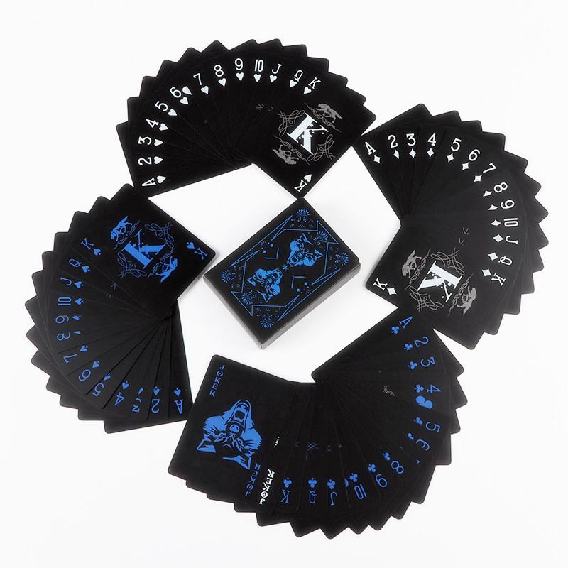 Wolf Dog Black Blue Playing Cards Board Games PVC Child Kids Toys Waterproof Children Toy White Deck Card Game Set Collect Gift