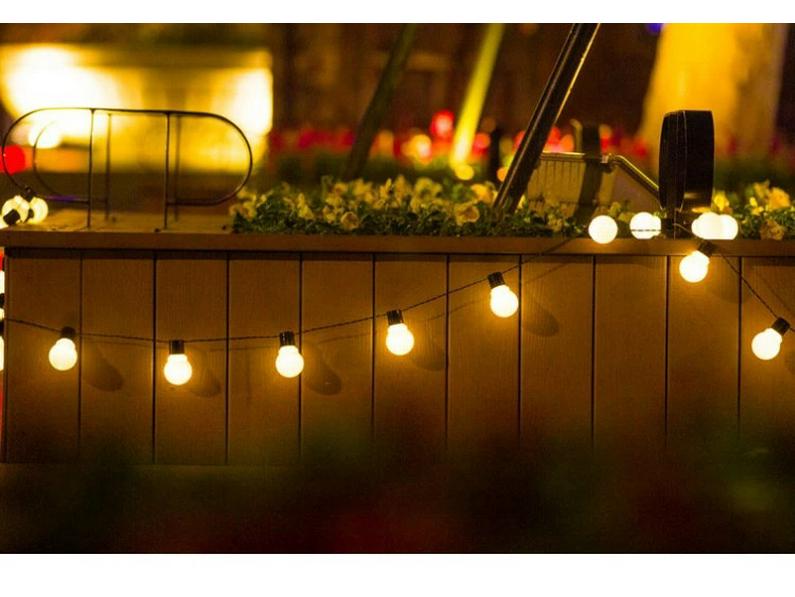 Светодиодные солнечные винтажные гирлянды - Уличные садовые прозрачные шарообразные лампочки