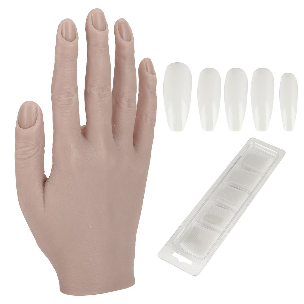Silicone Nail Training Hand Flexible Joint Nail Art Practice Hand Bendable Mannequin Hands#03