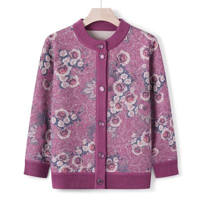 Одежда для осени для женщин среднего возраста, модный вязаный свитер, новый стиль, свитер-жакет для женщин среднего и пожилого возраста, одежда для старой бабушки