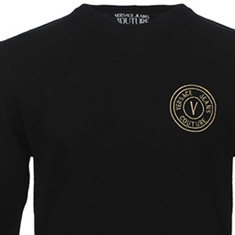 VERSACE JEANS COUTURE Loho Embroidered Crewneck Knitted Jumper 75GAFM00-CM06H-899