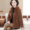 Jacket Women Autumn Winter Middle Aged Mother Imitation Mink Velvet Coat Women Casual Warm Tops