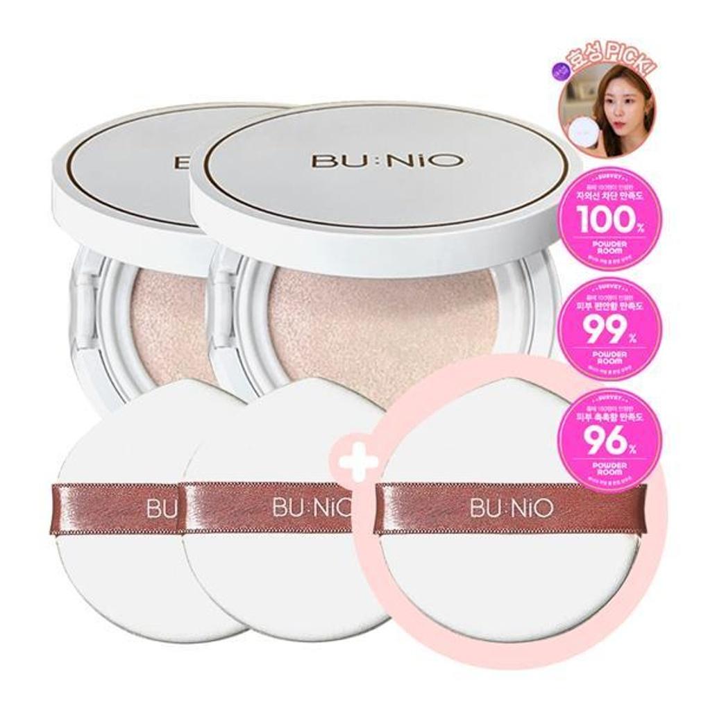 Bunio Calming Cool Tone-Up Sun Cushion BIG (2 Units) + 1 Large Puff