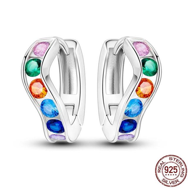 100% настоящие серьги из серебра 925 пробы, снежинка, циркон, в форме сердца, золото, розовое золото, циркон, ювелирные изделия, сверкающий кулон-обруч