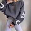 Casual Fashion Letter Print Thick Pullover Sweatshirt For Women Winter 2022