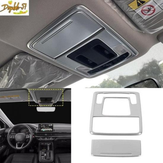Silver Matte Front Reading Lamp Frame Cover Trim 2X For Honda CRV CR-V -2024