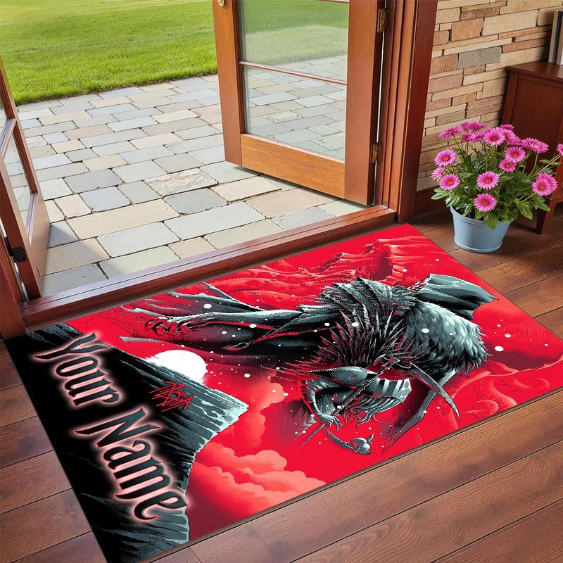 Crystal Velvet Rug Custom Name Text, Soft Non Slip Floor Mat Home DecorSleep Token