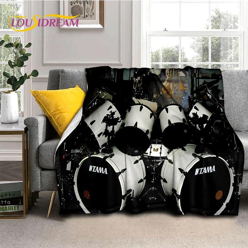 3D Music Instruments TAMA Drum Kit Drum Set Blanket,Soft Throw Blanket for Home Bedroom Bed Sofa Picnic Travel Office Cover Gift
