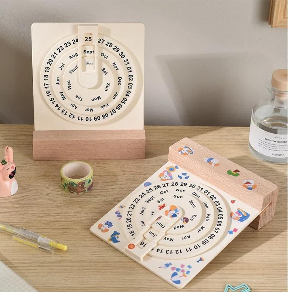 DIY Perpetual Calendar Handmade Desk Calendar Rotating Calendar  College Entrance Examination