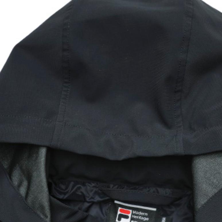 Fila Однотонная куртка с логотипом, съемным капюшоном и длинными рукавами, мужская куртка Legendary-Blue F11M311507F-NV