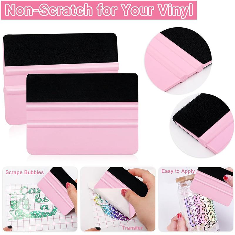 Ракель с фетровым краем Инструмент для тонировки окон Скребок для виниловой пленки автомобиля Пластиковая лопатка Без царапин Пленка DIY Ракель Выравнивание обоев