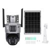 4G Security Camera with Solar Panel Dual Lens 4MP HD Motion Detection Water Proof Wireless PTZ Security Camera for
