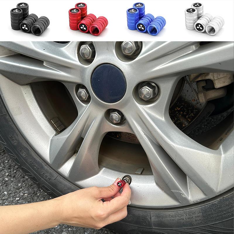 Car Valve Cap Decorative Dustproof Tire Valve Stem Caps For Mitsubishi outlander Sport Mirage Eclipse cross Pajero ASX Lancer