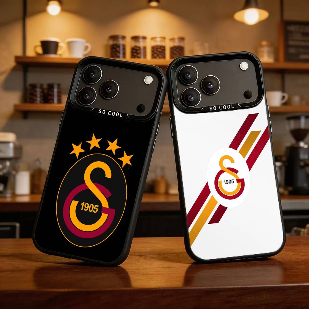 Чехол для телефона G-Galatasaray 1905 для iPhone17, 16,15,14,13,12 Pro Max Черный Конфетный Матовый Ударопрочный Чехол