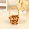 1Pcs Dollhouse Miniature Woven Flower Basket Hand Basket Storage Basket Kids Pretend Play Toy Doll House Accessories
