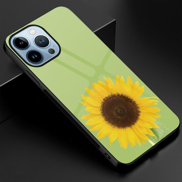Чехол для телефона с цветами подсолнуха и цветочным рисунком для Iphone 14 13 11 12 Pro Max Mini Xs Xr X 7 8 6s Plus Se 2022, чехол из закаленного стекла