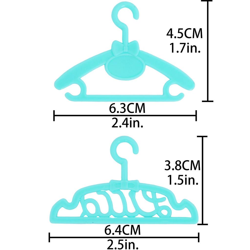 20 Pcs Doll Hangers Plastic Clothes Holder for Barbie Doll Accessories Kid Toy