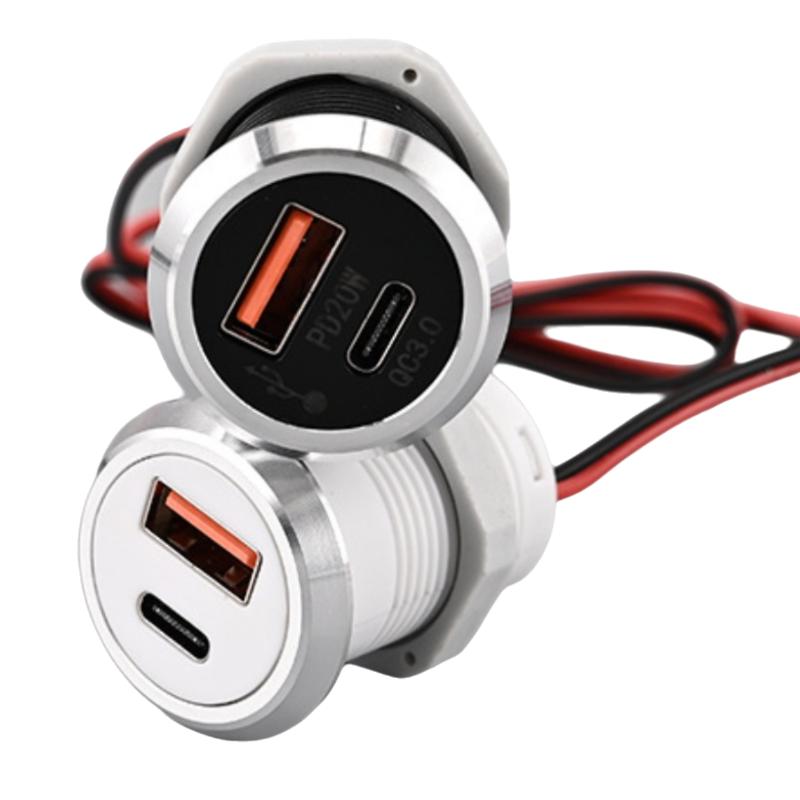 1 шт. 9 В/2 А 5 В/3 А USB Type-C Мини Быстрая Зарядка Автомобильное Зарядное Устройство Настольное Скрытое Встроенное USB Зарядное Устройство Авто Питание Встраиваемая Розетка