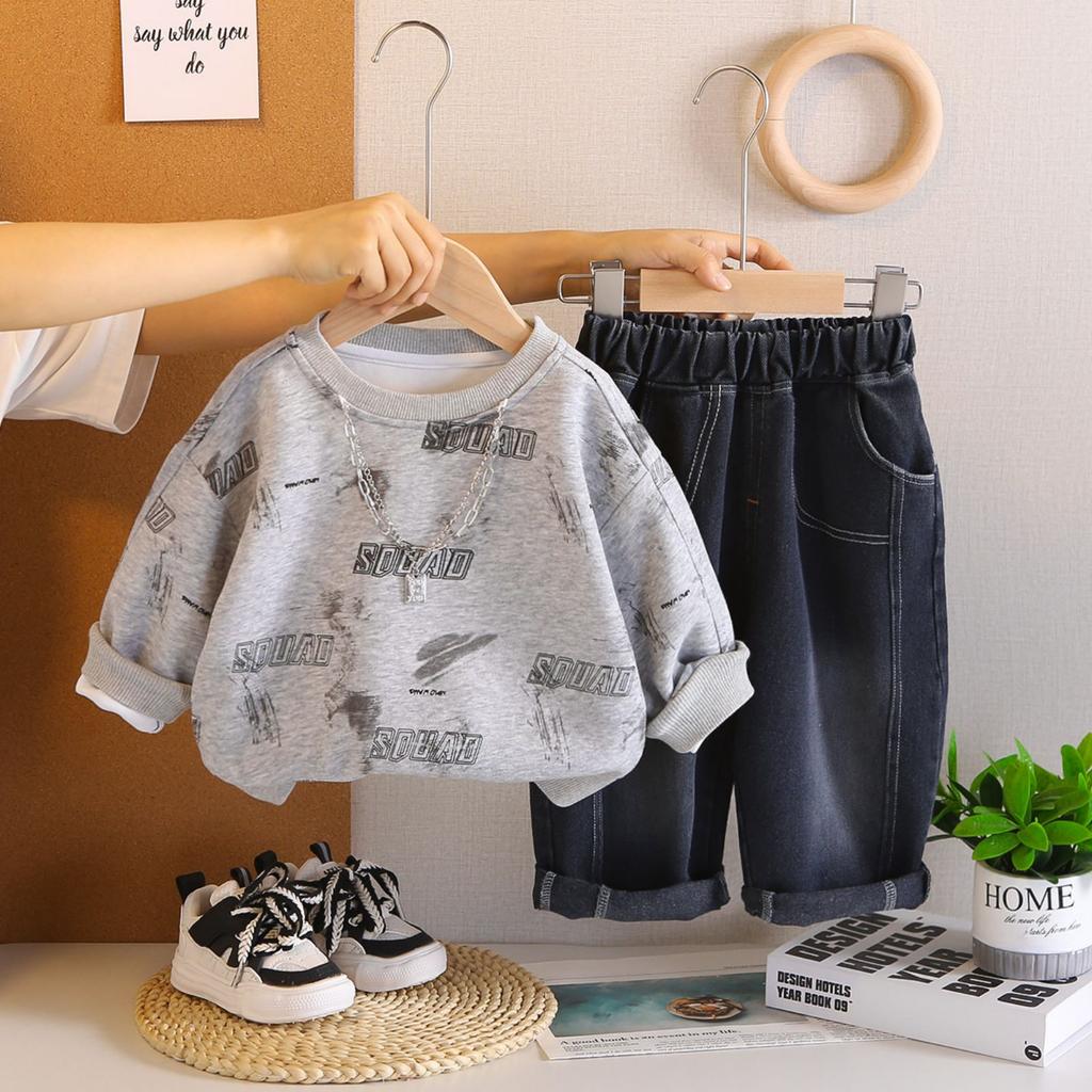 Детский повседневный комплект с длинным рукавом, удобные наряды для повседневной носки