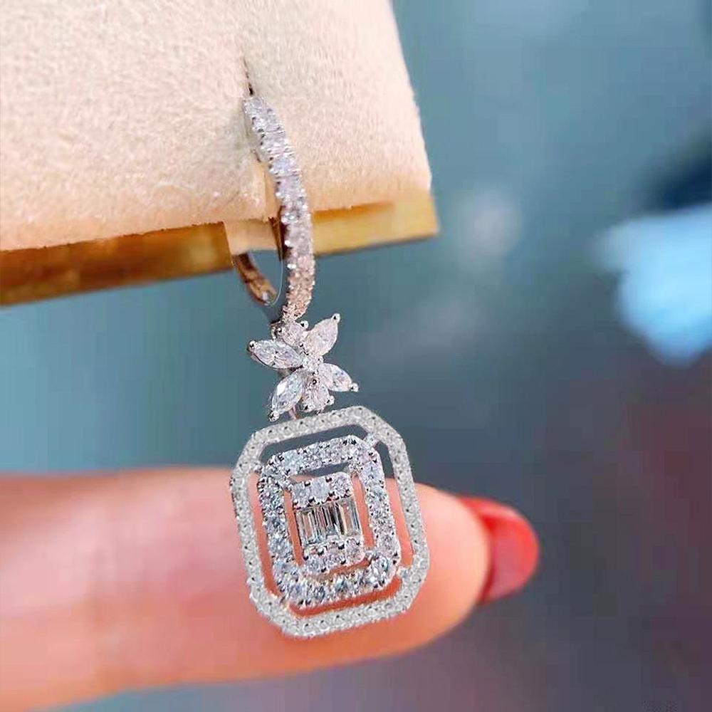 Huitan Нежные женские серьги с ослепительными кристаллами кубического циркония, серьги-подвески, для вечеринки, на каждый день, модная бижутерия для женщин