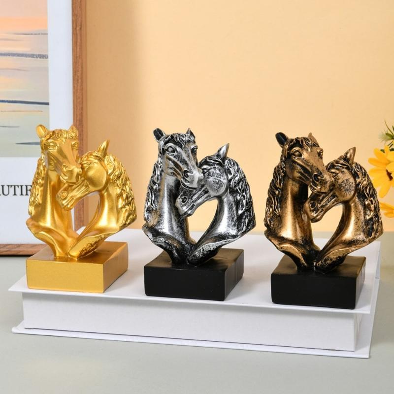 Статуэтка Голова Лошади Украшение Скульптуры Животных Лошадь Фигурки Лошадей Декоративные Предметы для Дома Офиса Книжной Полки Стола