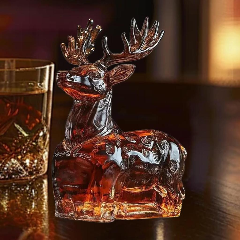 Funny Animal Whiskey Decanter, Wolf Elephant Deer Owl Shaped Engraved Whiskey Glasses, Unique Wine Bottle
