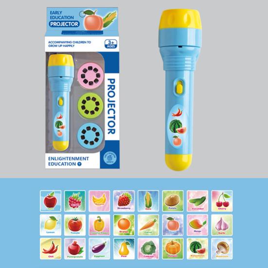 Kids Flashlight Toy with Dinosaur Animal Patterns Slide Projector Educational Fun