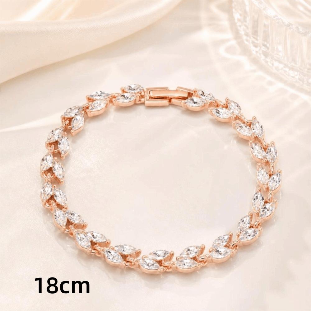 Colored Zircon Chain Bracelet Light Luxury Hand Jewelry Unique Women Bracelet Daily Wear