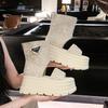 Fashion 8CM Hollow Platform Flats Sandals Women Bling Punk Shoes Casual Summer Boots Designer Loafers Trend Sport ZIP Sandalias Mujer