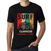 Men’s Vintage Tee Shirt Graphic T Shirt Surf Summer Time Campeche Deep Black