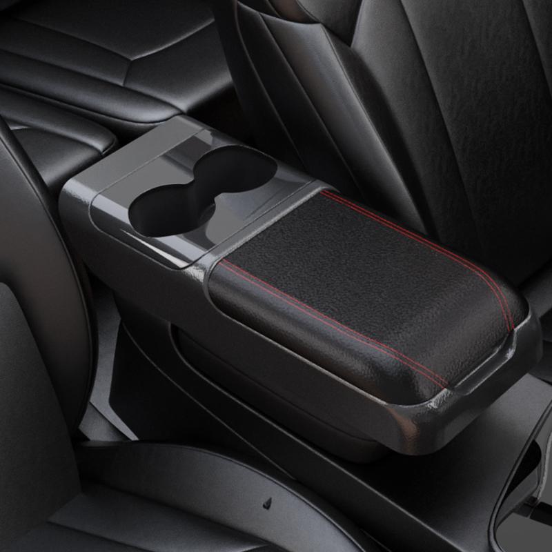 Car center console armrest pad heightening pad with cup holder portable car armrest cushion car universal