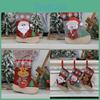 Festive Christmas Prop Cartoon Fabric Small Santa Sock Head Gift Bag Creative Wholesale