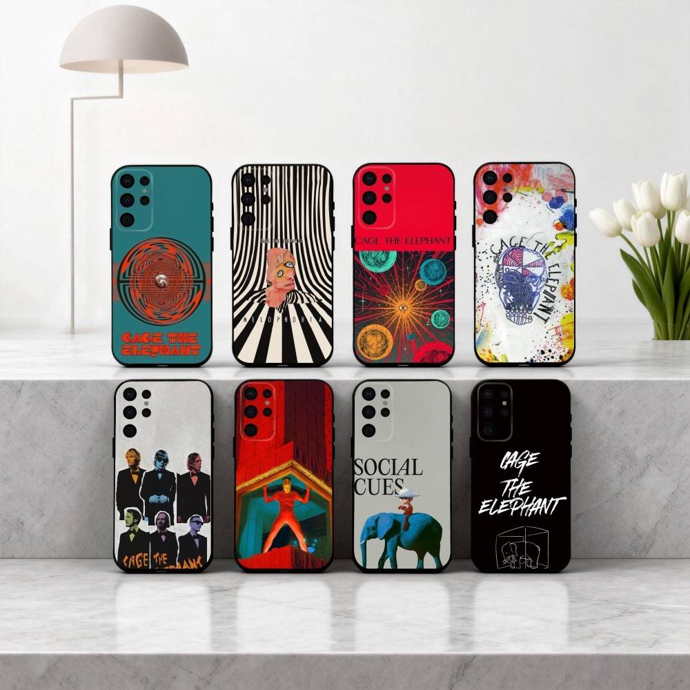 Поп-рок C-Cage Чехол для телефона E-Elephan Для Samsung S25,24,23,22,30,21,10,9,Ultra,Plus,Lite,FE,4,5 G Мягкий черный чехол
