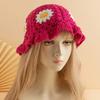 Handmade Crochet Flower Bucket Hat for Girls Korean Fisherman Hat Travel Beach Panama Cap Knitted Hat Winter Beanie Cap