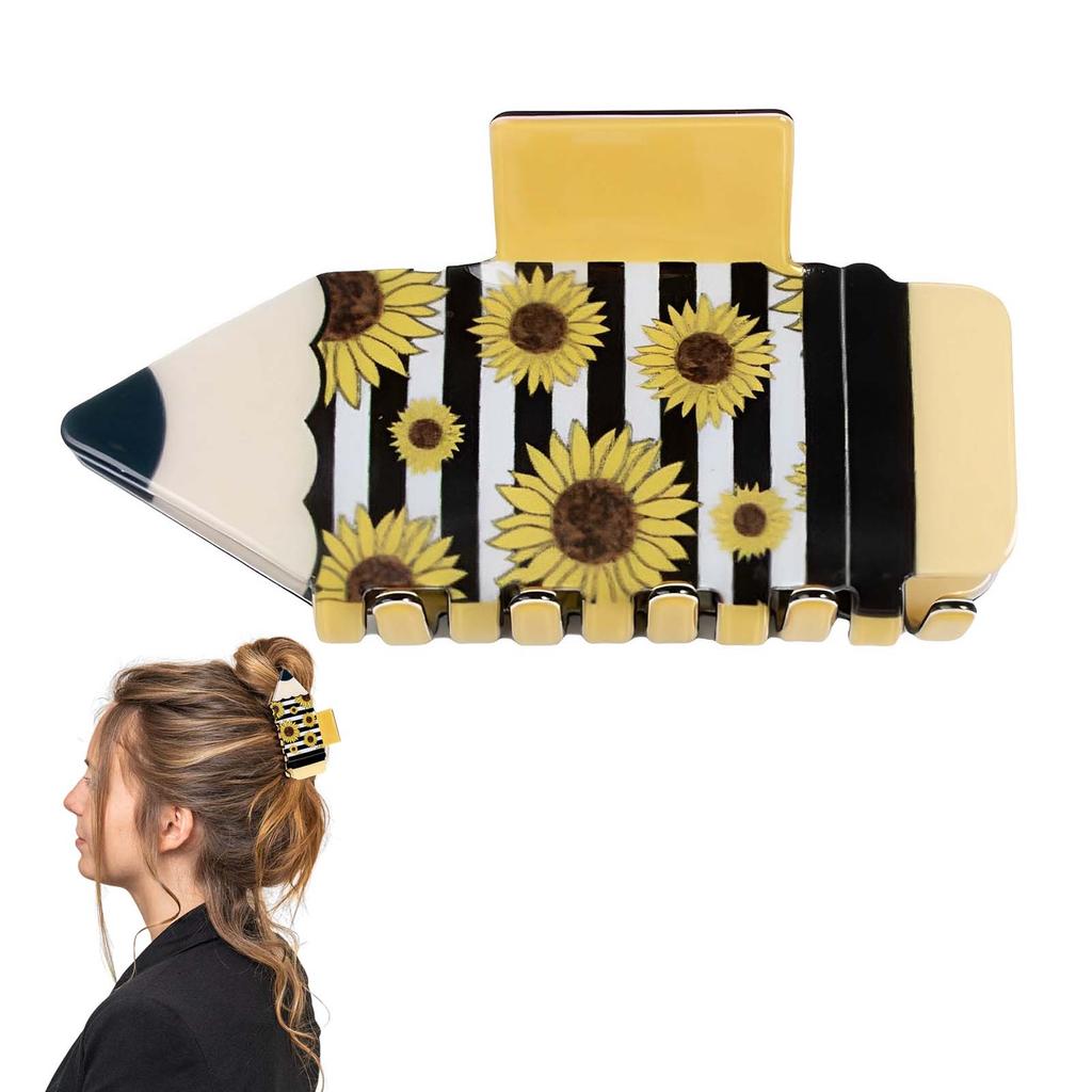 Creative Women's Shark Clip Cartoon Cute Pencil Shaped Ponytail Clip Home Travel Festival Party Lazy Style Hair Accessories