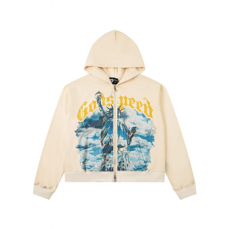 Odspeedss осень и зима новый прямой принт стирка вода ретро чистый хлопок хип-хоп красота тренд худи свитер