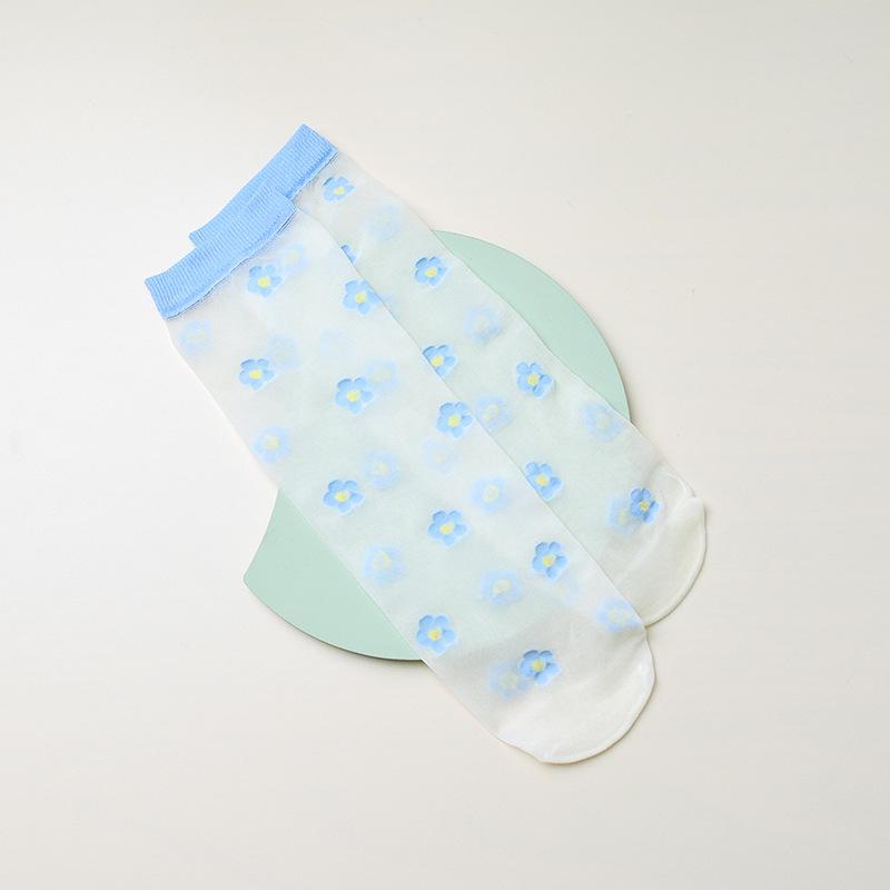 Children's Spring/Summer Thin Mid-Tube Socks – Breathable, Sweat-Absorbent, Anti-Mosquito Stockings for Girls