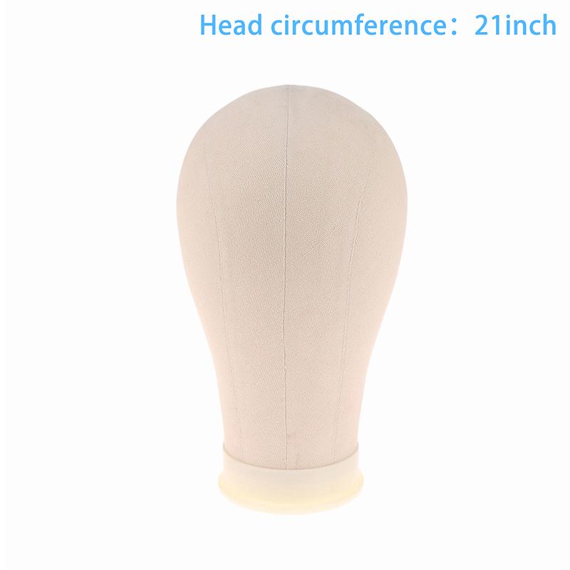 Canvas Wig Head Wig Stand 21-24Inch Mannequin Head For Hairstyling Displaying Making Wig Stand With Head Wig Supports Holder
