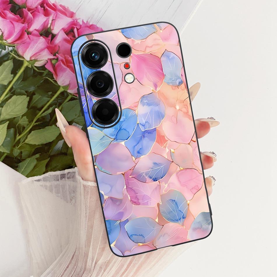 For Tecno Camon 50 4G CN5 Cute Flower Butterfly Cat Painted Case For Tecno Camon50 4G Black Silicone Soft Phone Cases
