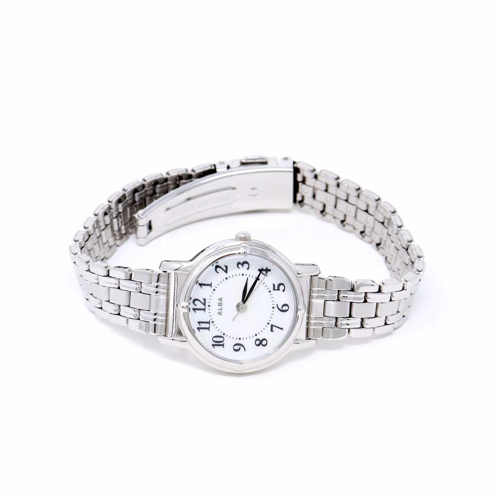 Часы Seiko Watch Alba женские кварцевые из нержавеющей стали, водонепроницаемые, для повседневной жизни, аналоговые SEIKO ALBA (5 АТМ) (АЕГК426 (Циферблат белый, корпус