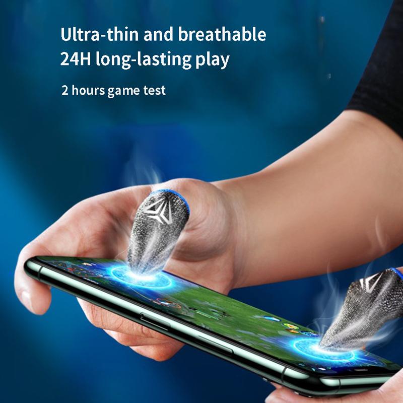 2Pcs Mobile Game Fingertip Gloves For Gamer Sweatproof Anti-Slip Touch Screen