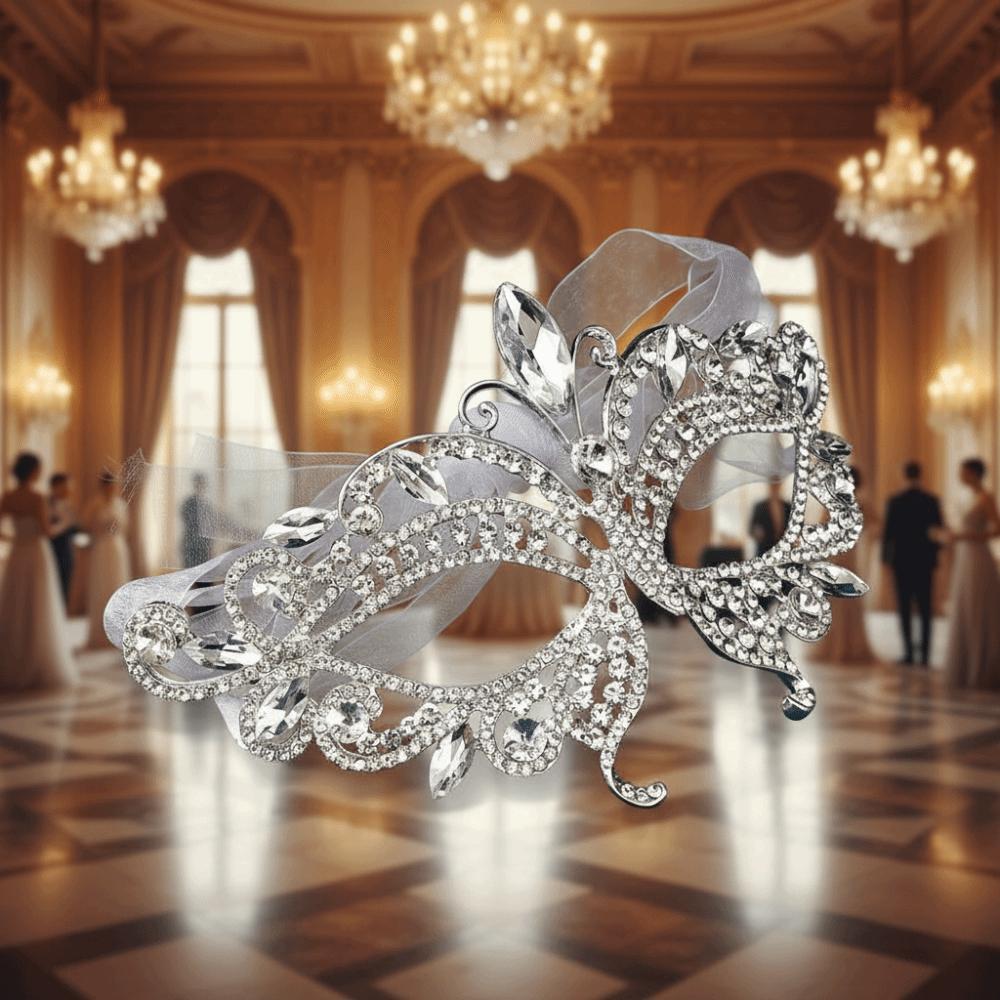 Half Face Crystal Face Jewelry Rhinestone Hollow Eye Mask Rhinestone Face Mask Pageant Event