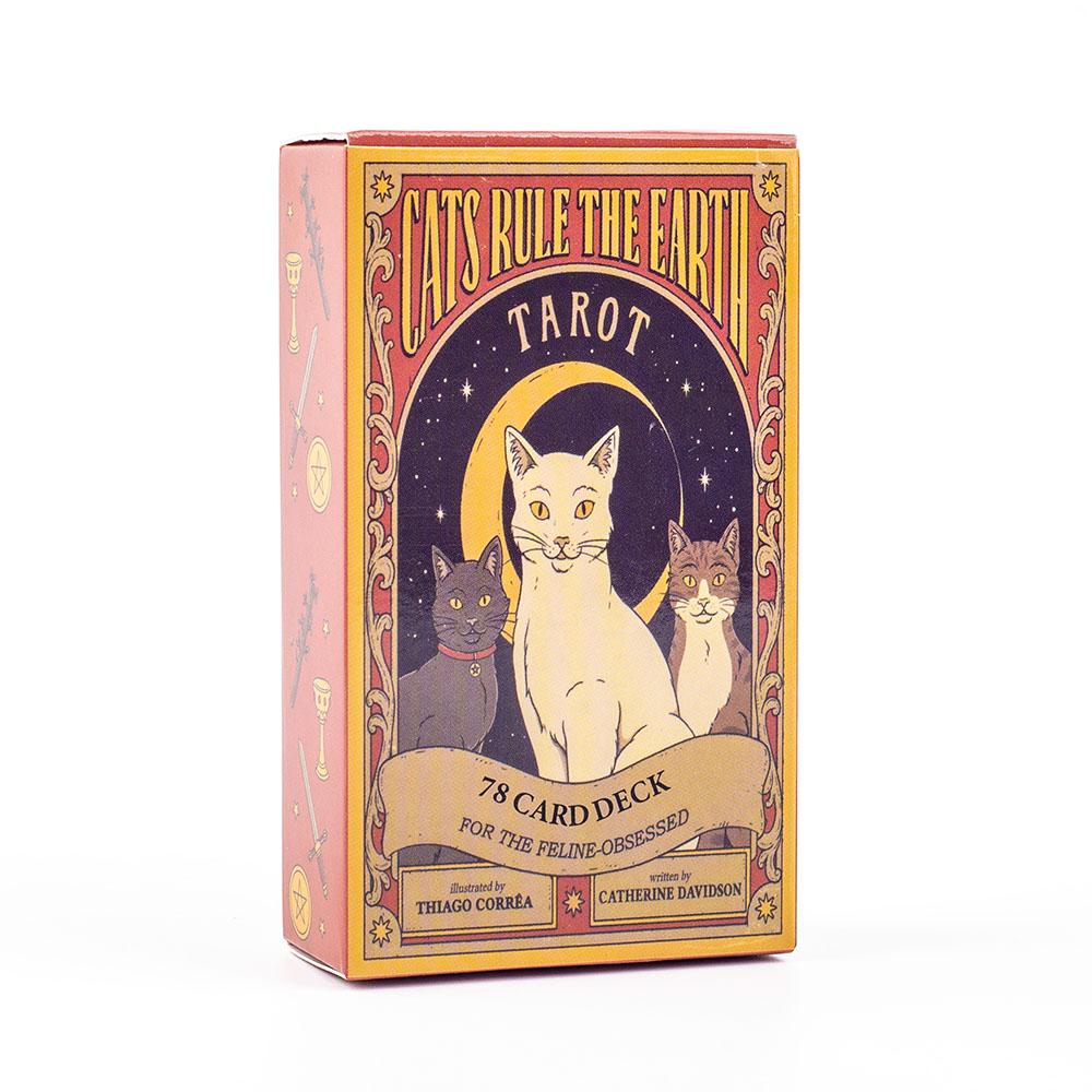 Cats Rule the Earth Tarot 78 Card Deck For The Feline-Obsessed Divination Edition Deck Board Playing Games 11.1*6cm TK117K