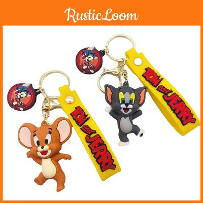 Мультяшный брелок-подвеска Кот и Мышь Том Джерри Силиконовая кукла Пара Сумка Автомобильный брелок Украшение