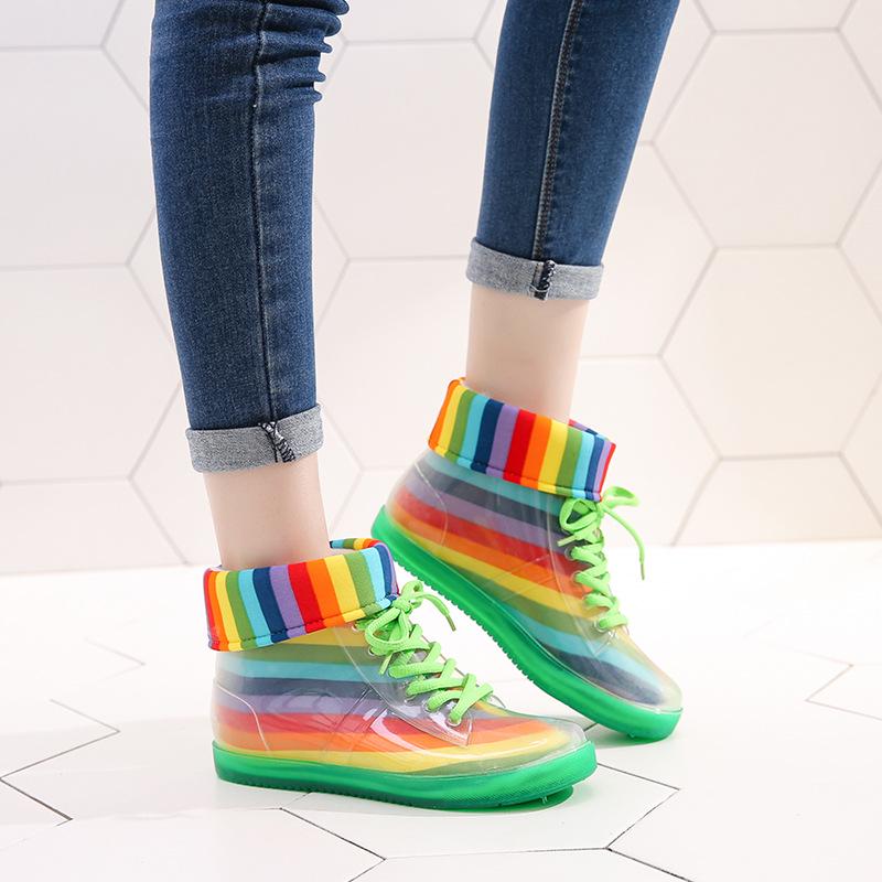 Теплые непромокаемые сапоги, женские ботинки со съемным хлопковым чехлом, модные ботильоны на шнуровке, нескользящие износостойкие резиновые сапоги