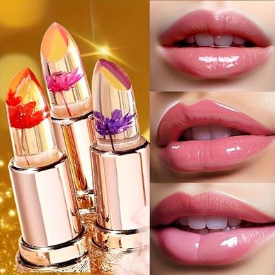 Бальзам для губ Gold Foil Petal, меняющий цвет. Длительное увлажнение. Не выцветает. Чувствительная к температуре. Меняющая цвет помада. 3 цвета.