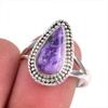 Natural Charoite Gemstone Handmade 925 Solid Sterling Silver Gift Ring S.8 o9D49